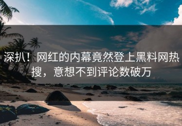 深扒！网红的内幕竟然登上黑料网热搜，意想不到评论数破万