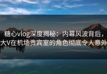 糖心vlog深度揭秘：内幕风波背后，大V在机场贵宾室的角色彻底令人意外