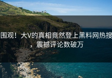 围观！大V的真相竟然登上黑料网热搜，震撼评论数破万
