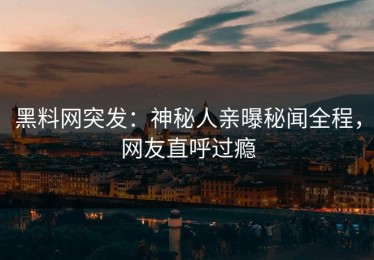 黑料网突发：神秘人亲曝秘闻全程，网友直呼过瘾