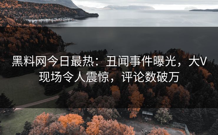 黑料网今日最热：丑闻事件曝光，大V现场令人震惊，评论数破万