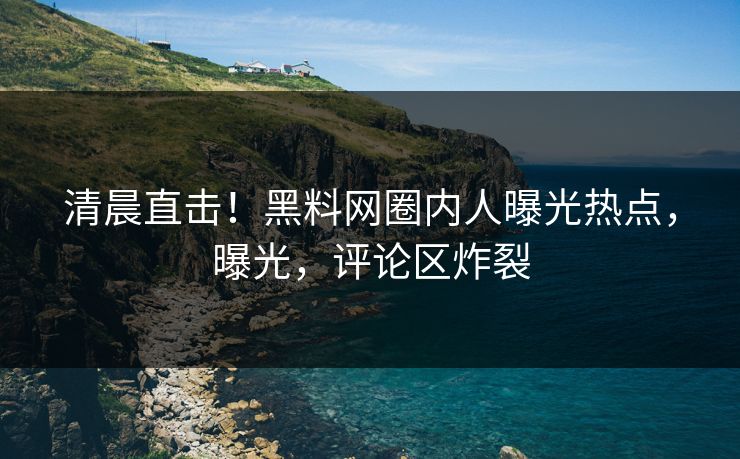 清晨直击！黑料网圈内人曝光热点，曝光，评论区炸裂