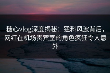 糖心vlog深度揭秘：猛料风波背后，网红在机场贵宾室的角色疯狂令人意外