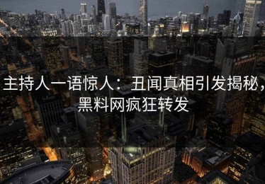 主持人一语惊人：丑闻真相引发揭秘，黑料网疯狂转发