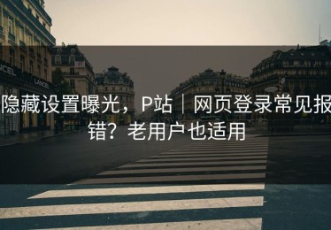 隐藏设置曝光，P站｜网页登录常见报错？老用户也适用