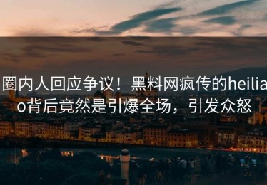 圈内人回应争议！黑料网疯传的heiliao背后竟然是引爆全场，引发众怒