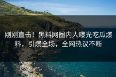 刚刚直击！黑料网圈内人曝光吃瓜爆料，引爆全场，全网热议不断