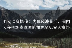 91网深度揭秘：内幕风波背后，圈内人在机场贵宾室的角色罕见令人意外