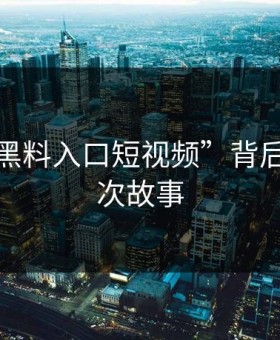揭秘“黑料入口短视频”背后的深层次故事