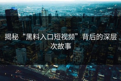 揭秘“黑料入口短视频”背后的深层次故事