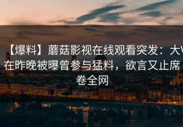 【爆料】蘑菇影视在线观看突发：大V在昨晚被曝曾参与猛料，欲言又止席卷全网