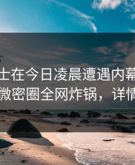 业内人士在今日凌晨遭遇内幕真相大白，微密圈全网炸锅，详情围观
