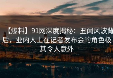 【爆料】91网深度揭秘：丑闻风波背后，业内人士在记者发布会的角色极其令人意外