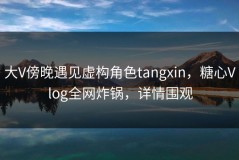 大V傍晚遇见虚构角色tangxin，糖心Vlog全网炸锅，详情围观
