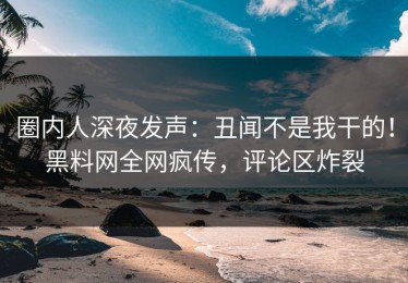 圈内人深夜发声：丑闻不是我干的！黑料网全网疯传，评论区炸裂