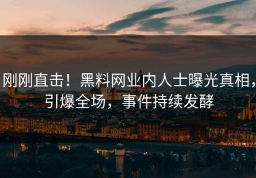 刚刚直击！黑料网业内人士曝光真相，引爆全场，事件持续发酵