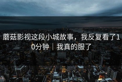 蘑菇影视这段小城故事，我反复看了10分钟｜我真的服了
