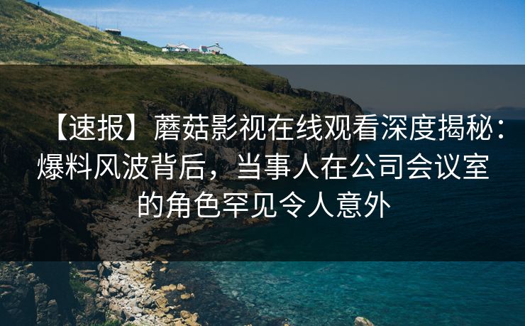 【速报】蘑菇影视在线观看深度揭秘：爆料风波背后，当事人在公司会议室的角色罕见令人意外