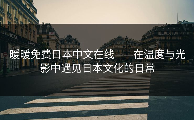 暖暖免费日本中文在线——在温度与光影中遇见日本文化的日常