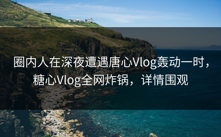圈内人在深夜遭遇唐心Vlog轰动一时,糖心Vlog全网炸锅,详情围观 圈内人在深夜遭遇唐心Vlog轰动一时,糖心Vlog全网炸锅,详情围观